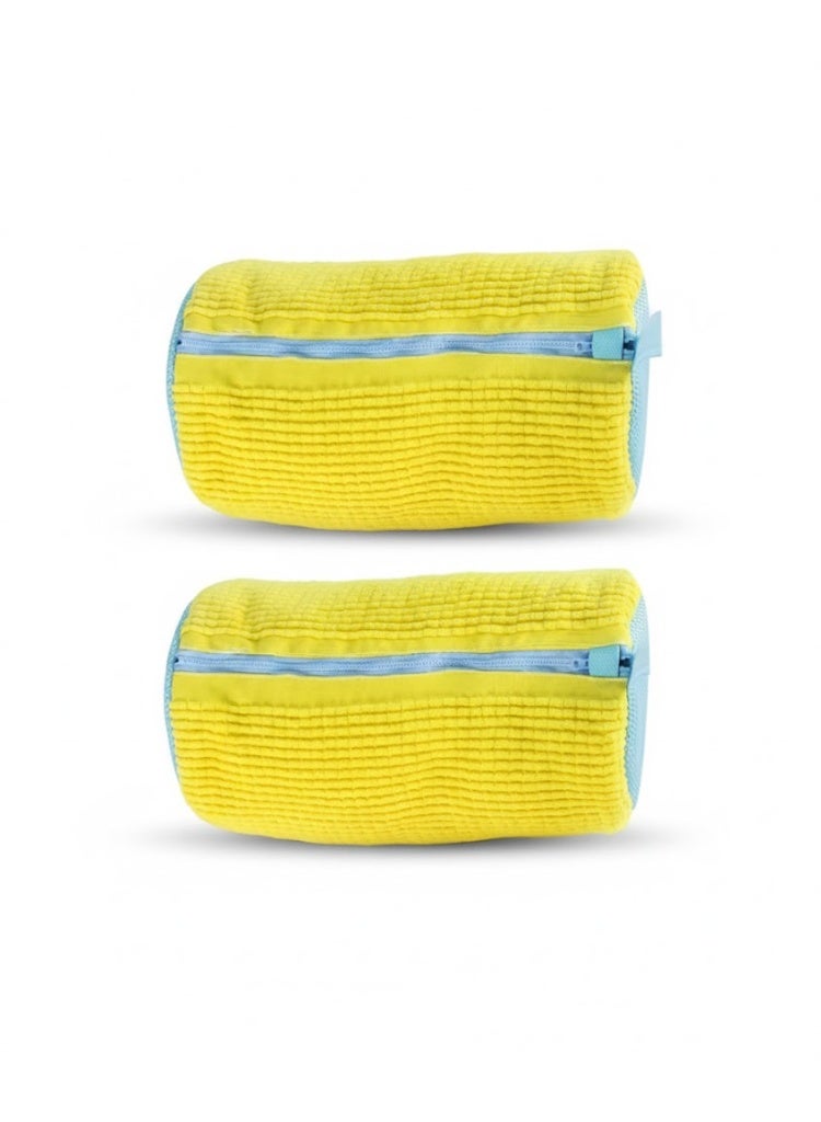 Shoe Washing Bag for Washing Machine, 2 Pack Portable Shoe Care Bag Shoe Bag Washing Machine, Deep Cleaning Shoe Bag, Reusable Shoe Washing Bag for All Types and Sizes of shoes, Yellow color - Image 4